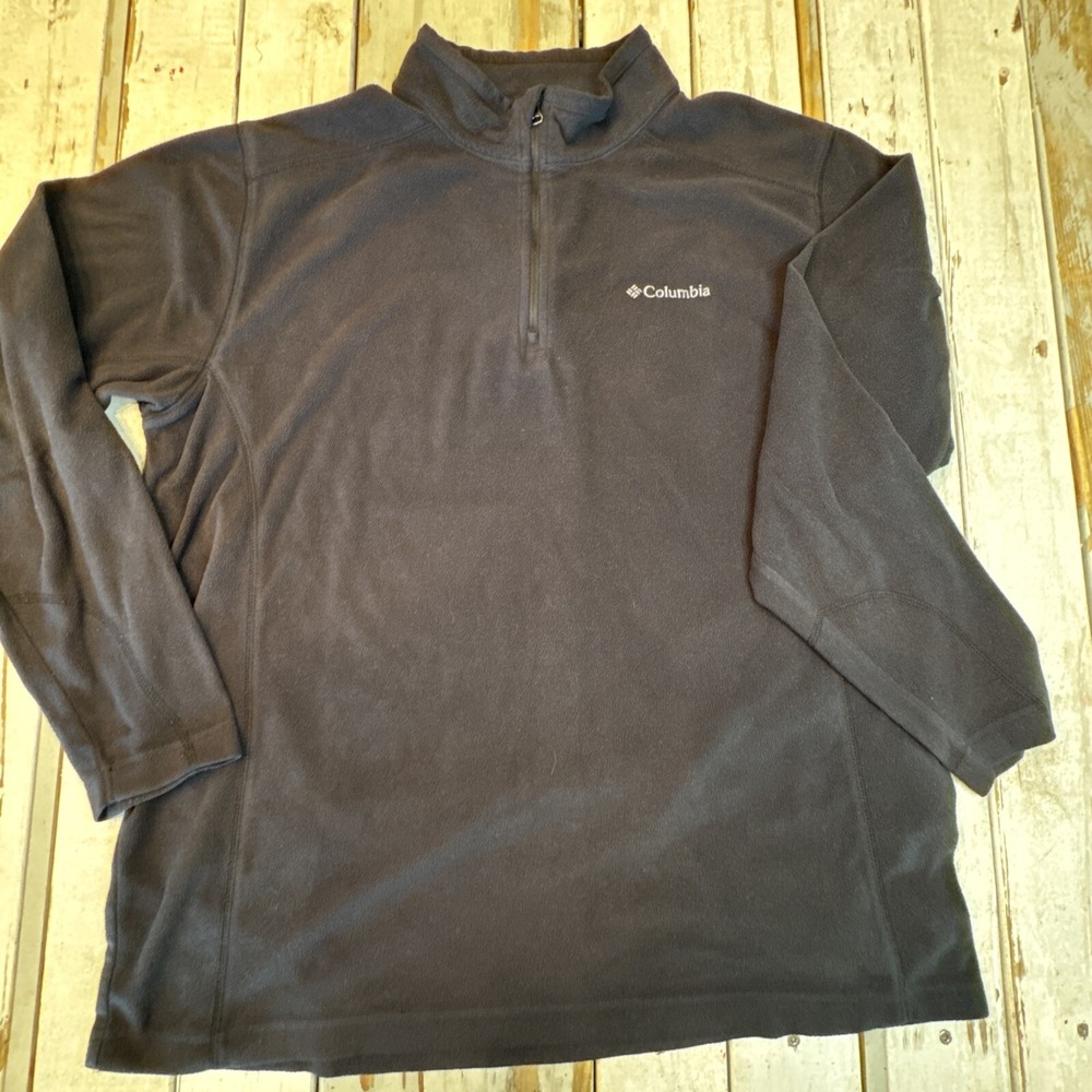 Columbia 1/4 Zip Ascender Softshell Pullover Jacket Men's Size Large BLACK